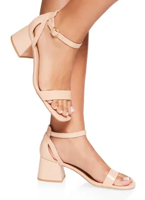 Ankle Strap Mid Block Heel Sandals