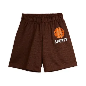 Basketball Mesh Shorts in Brown by Mini Rodini