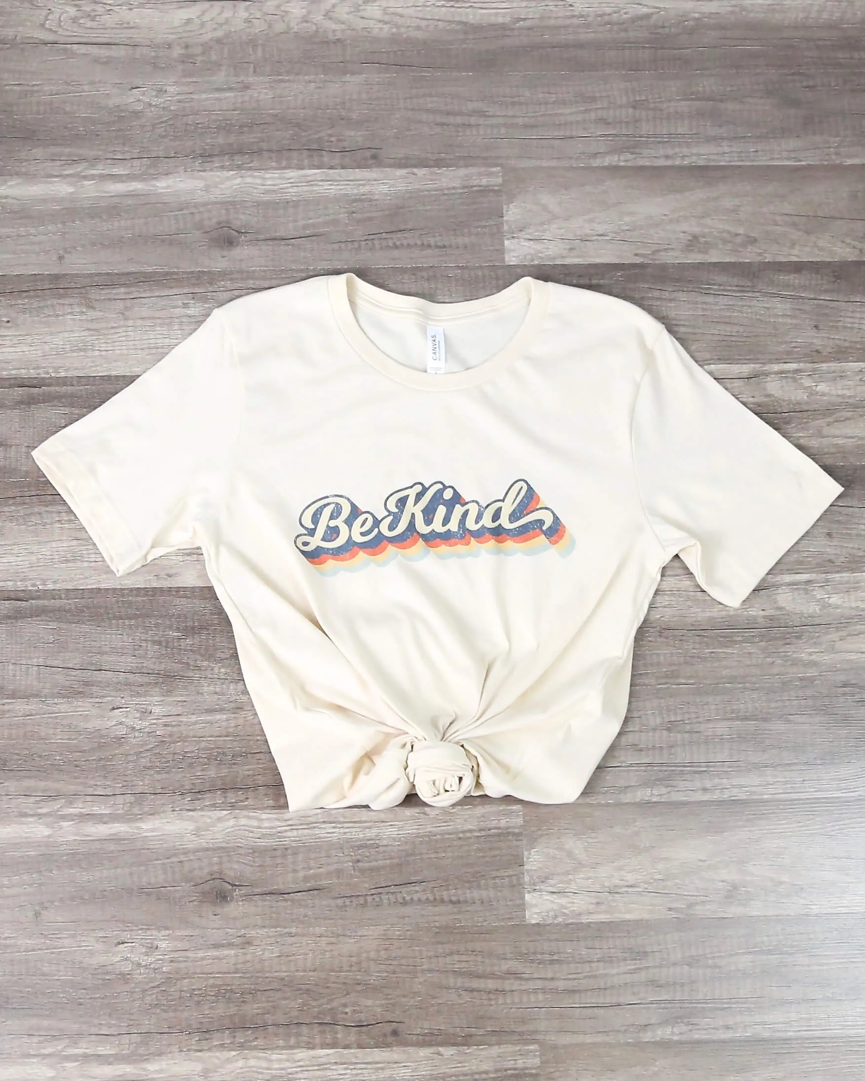 Distracted - Be Kind Vintage Print Graphic Tee in Cream