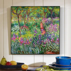 Famous Artists Wall Art Claude Monet The Iris Garden at Giverny Fine Art Canvas Print Classic Colorful Impressionist Floral Wall Art Decor