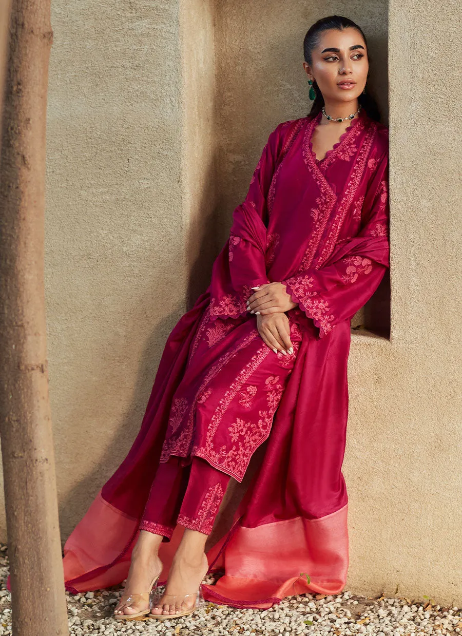 Gaelle Magenta Shirt and Dupatta