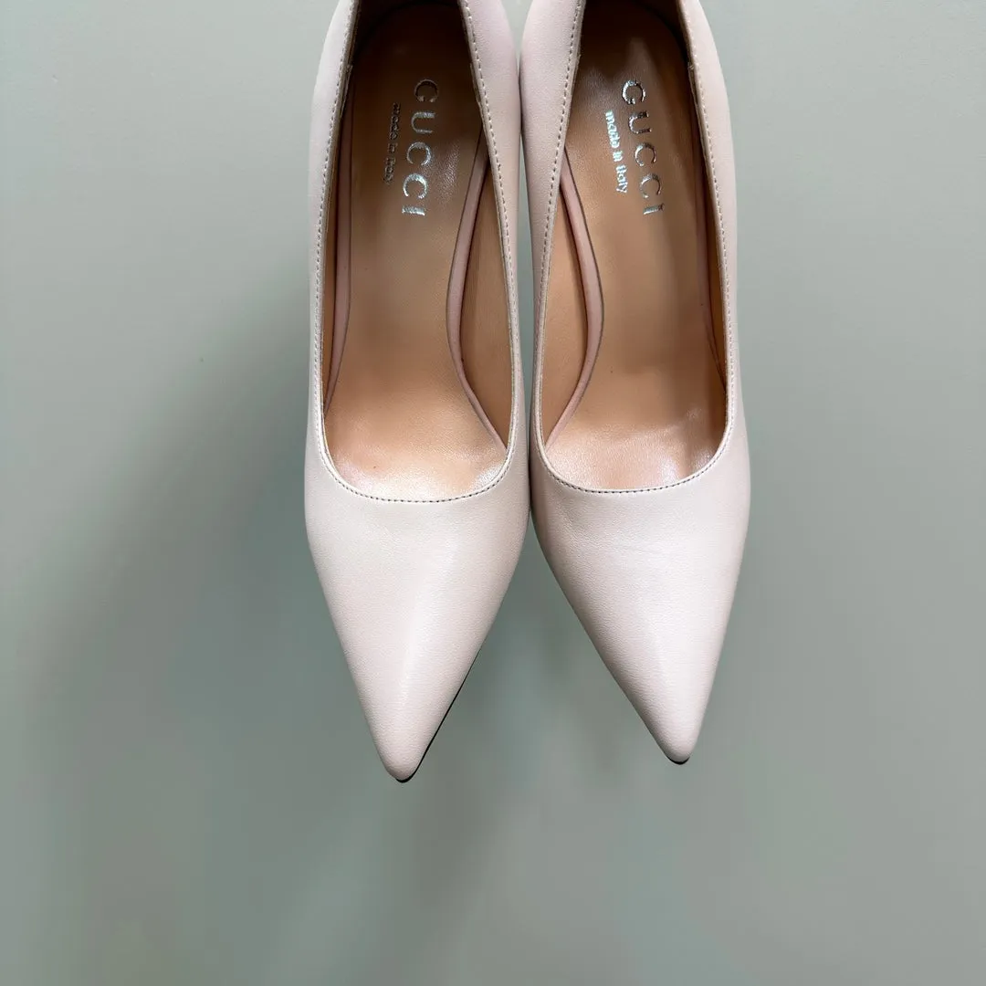 GG 105 BASIC HIGH HEEL CREAMY WHITE LAMBSKIN