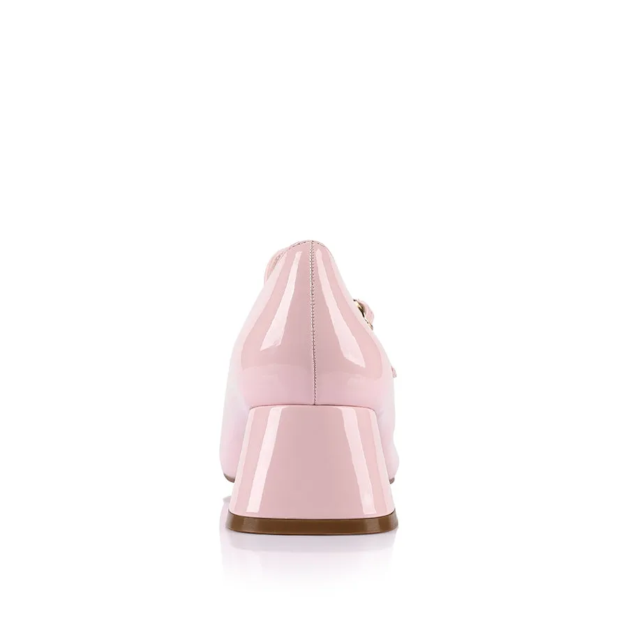 Kenna Mary Jane Block Heels - Blush Pink Patent