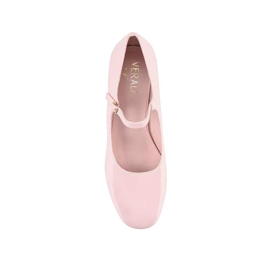 Kenna Mary Jane Block Heels - Blush Pink Patent