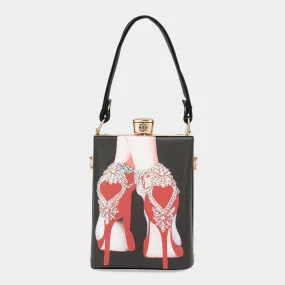 Lady High Heels Printed Top Handle Mini Bag / Crossbody Bag