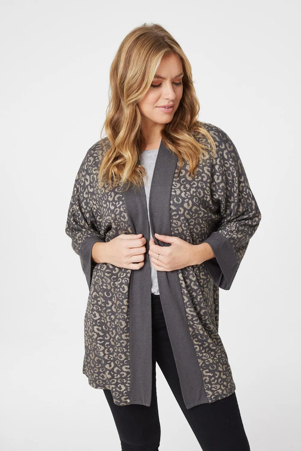 Leopard Print Oversized Cardigan