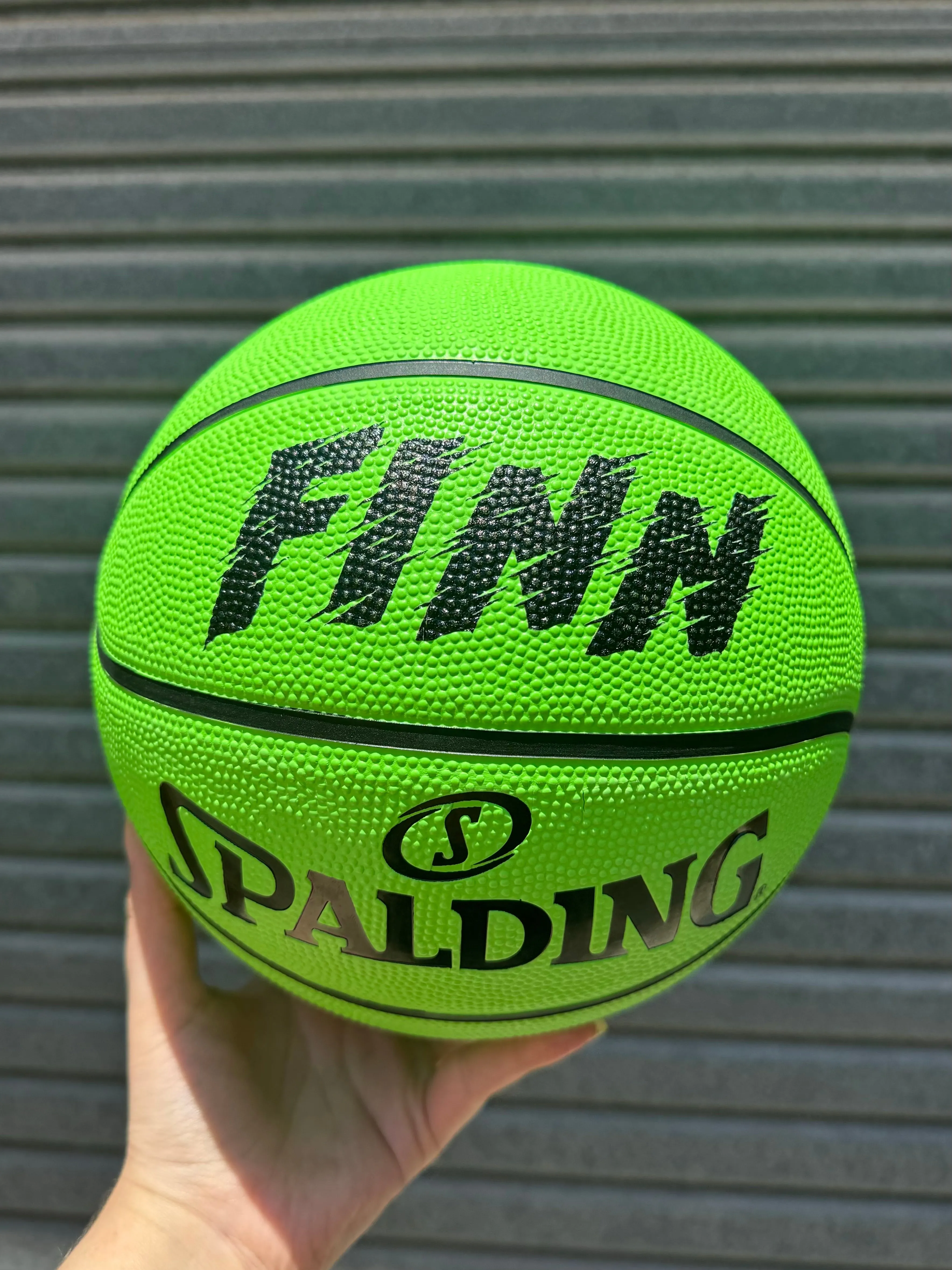 Personalised Spalding Rubber Basketball Fluro - Green (Size 5, 6 & 7)