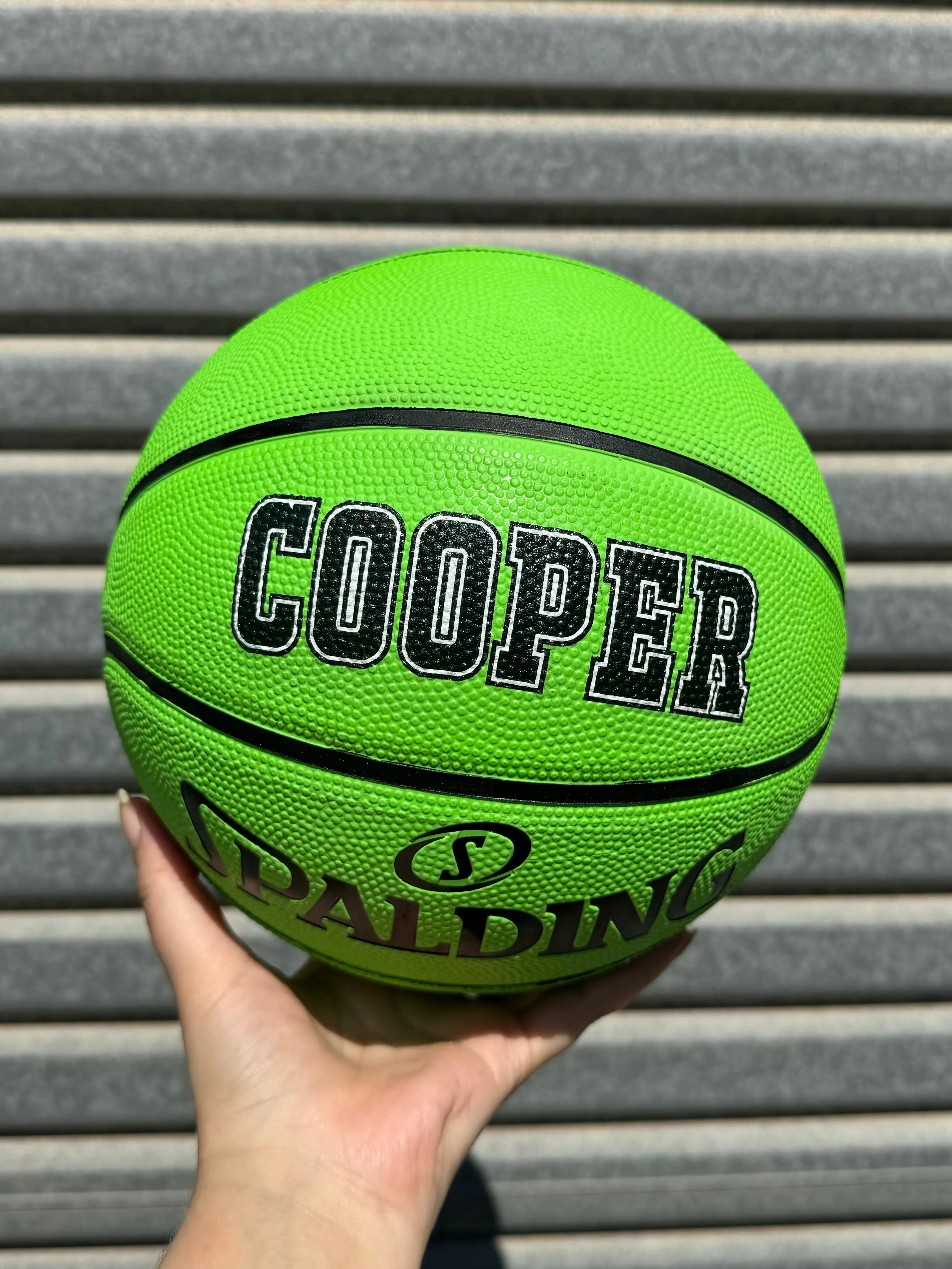 Personalised Spalding Rubber Basketball Fluro - Green (Size 5, 6 & 7)