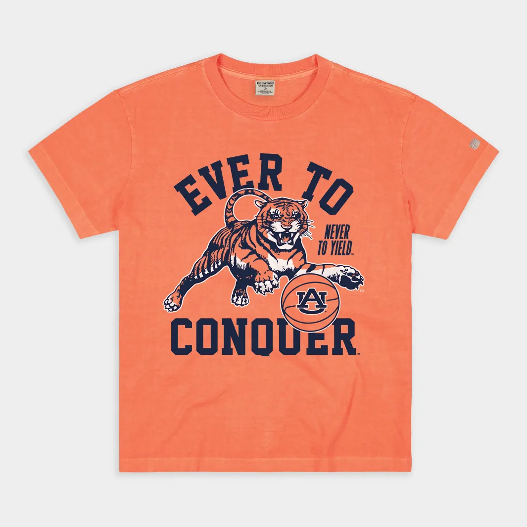 "Ever to Conquer" Auburn Basketball Vintage Tee