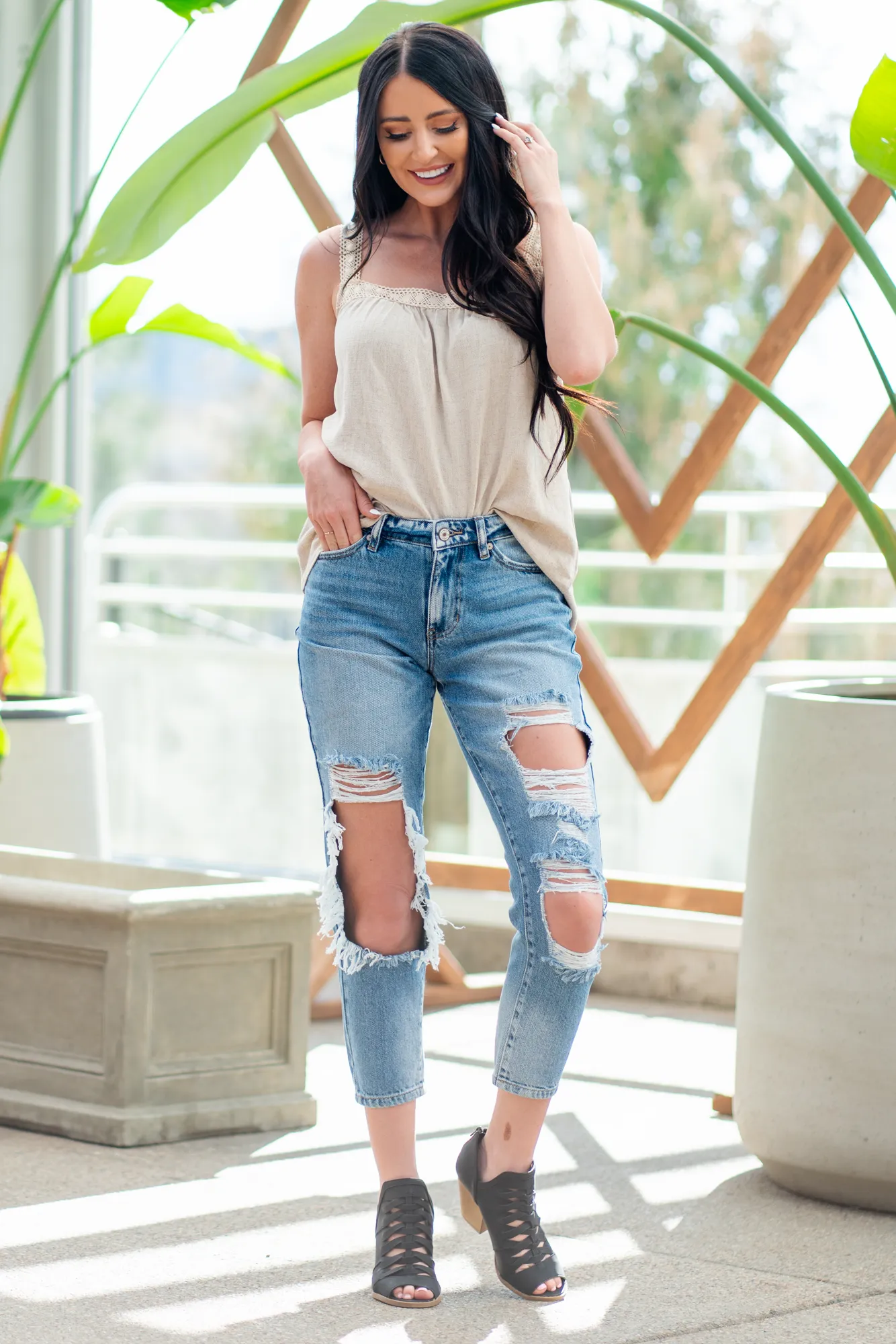 Ruby High Rise Distressed Boyfriend Fit