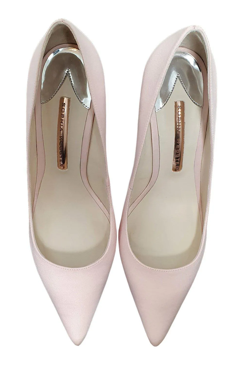 SOPHIA WEBSTER Ice Pink Satin Crystal Embellished Coco Pump (40)