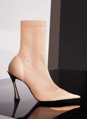 Tan mesh Fang 95 ankle boots