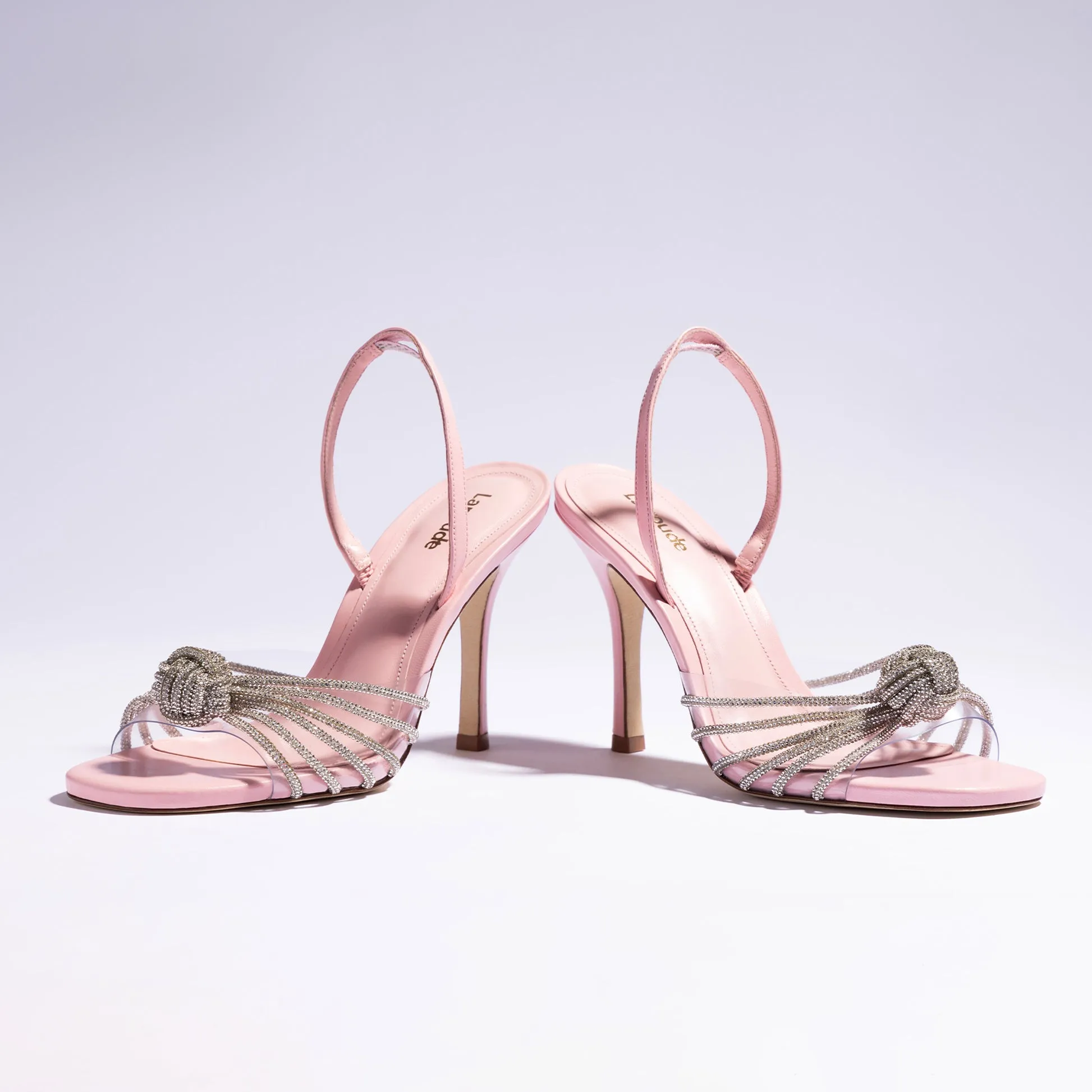 Valerie Crystal Slingback Sandal In Tulip Leather