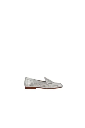 Veronica Beard Penny Loafer Silver